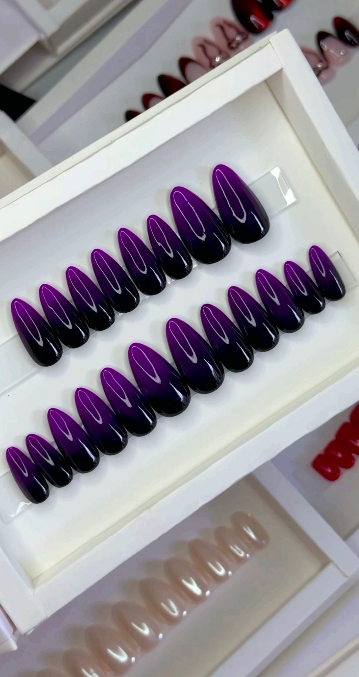 Gothic Purple Black Ombre Nails