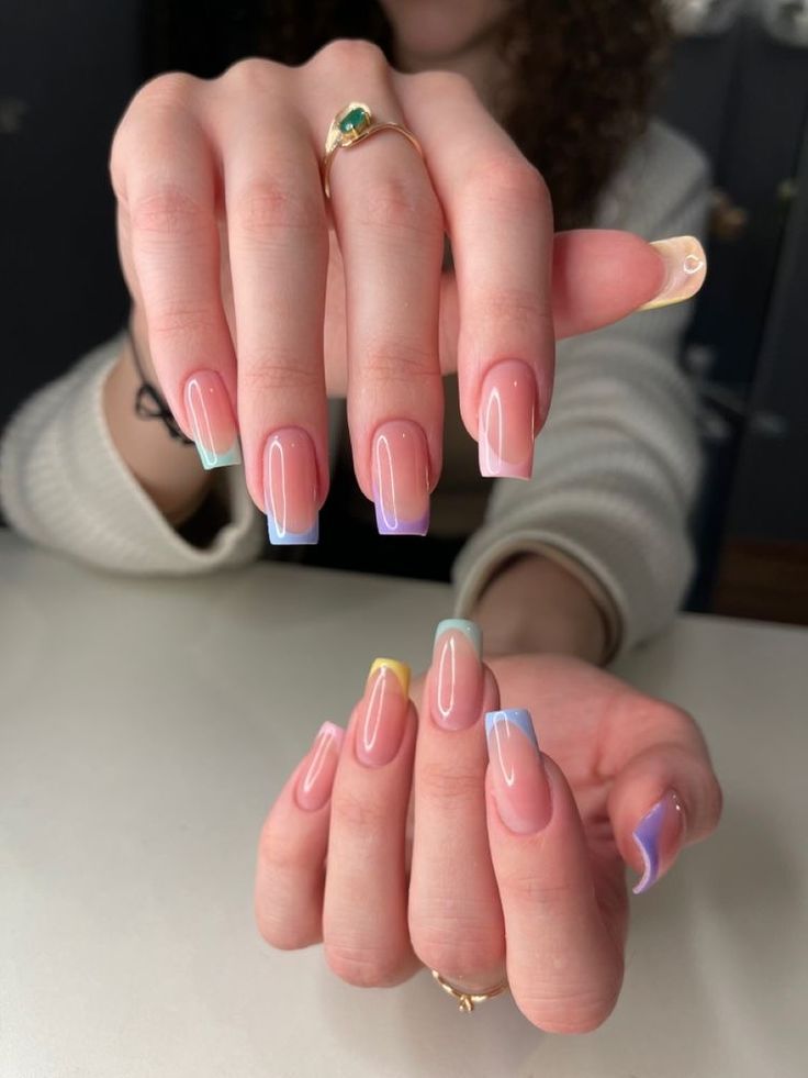 Pastel French Precise Coloured Nail Tips