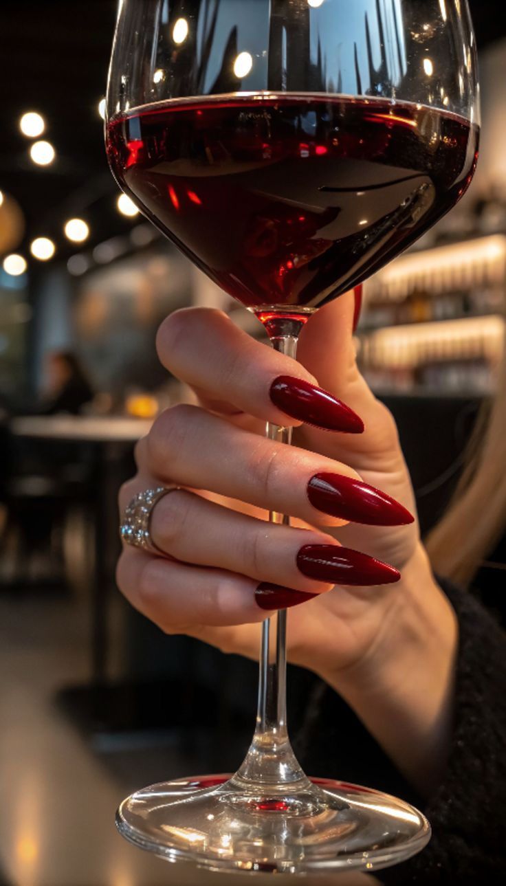 Deep Maroon Nails