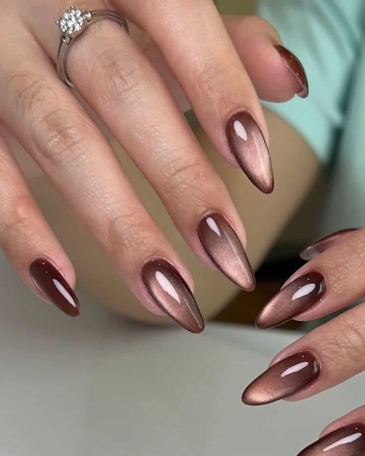 Brown Cat Eye Magnificent Nails