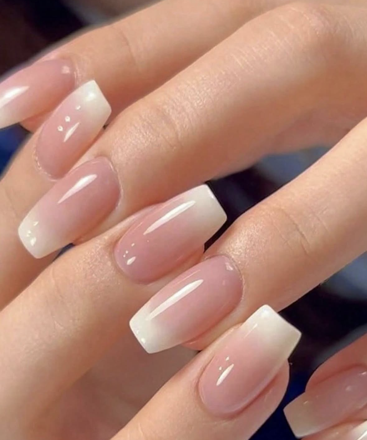 Natural Ombre French Nails (Less White)