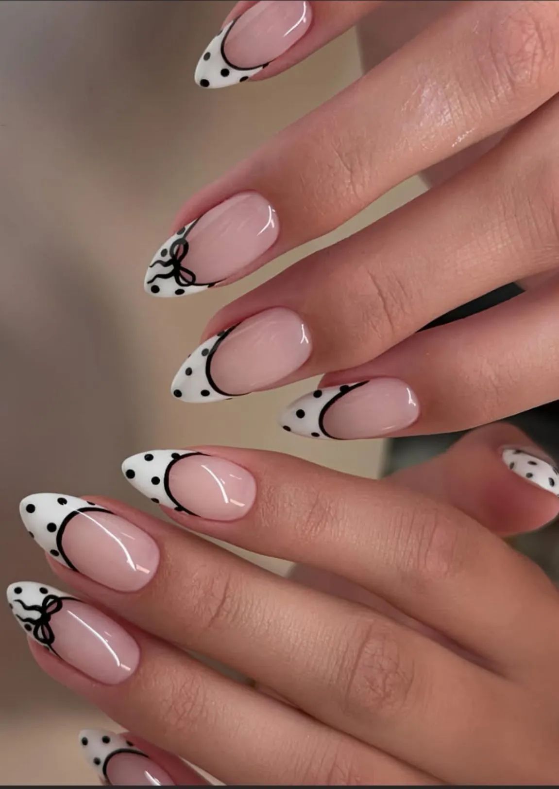 Polka Dots On French Tips