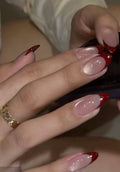 Cat Eye Base Red French Tips