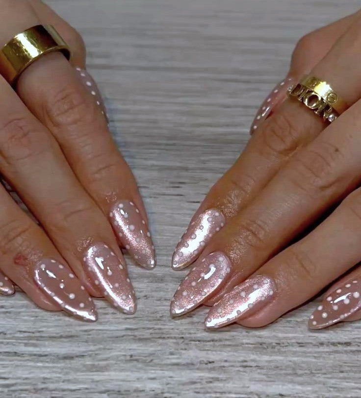 Cat Eye Polka Dot Nails