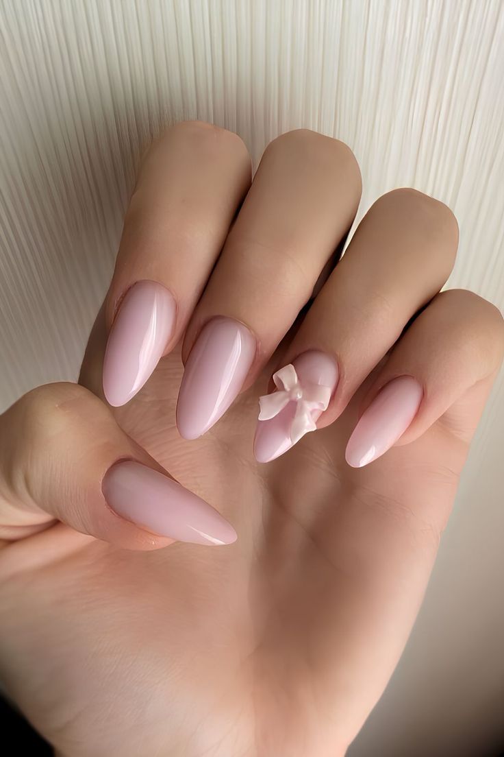 Soft Pink With A 3D Bow