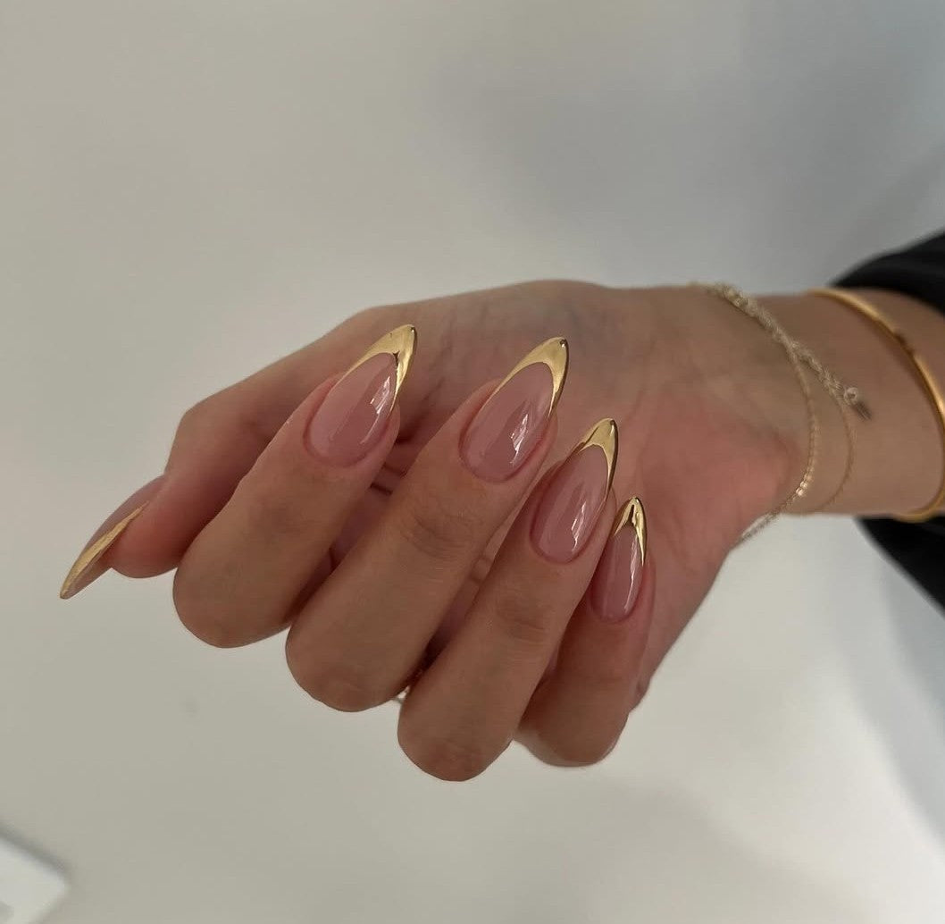 Gold Chrome French Tips
