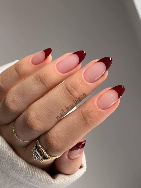 Maroon French Tips