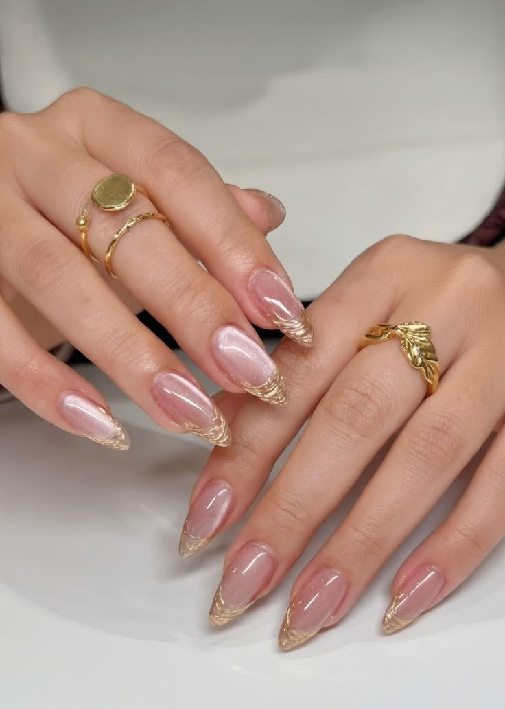 Lavish Cat Eye Nails With Abstract Chrome