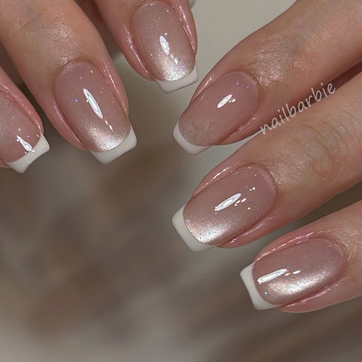Natural Gelish Cat Eye Base French Tips