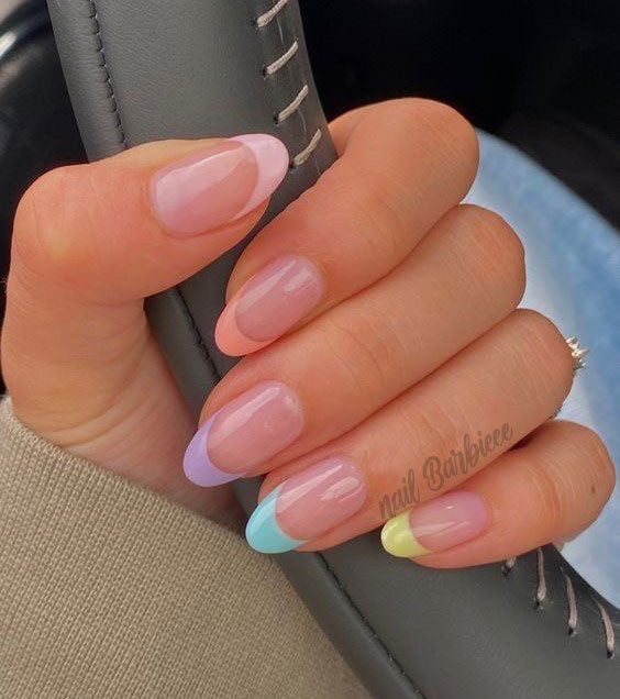 Pastel French Coloured Nail Tips