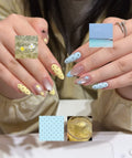 Glass Cat Eye Nails With Summer Vibes