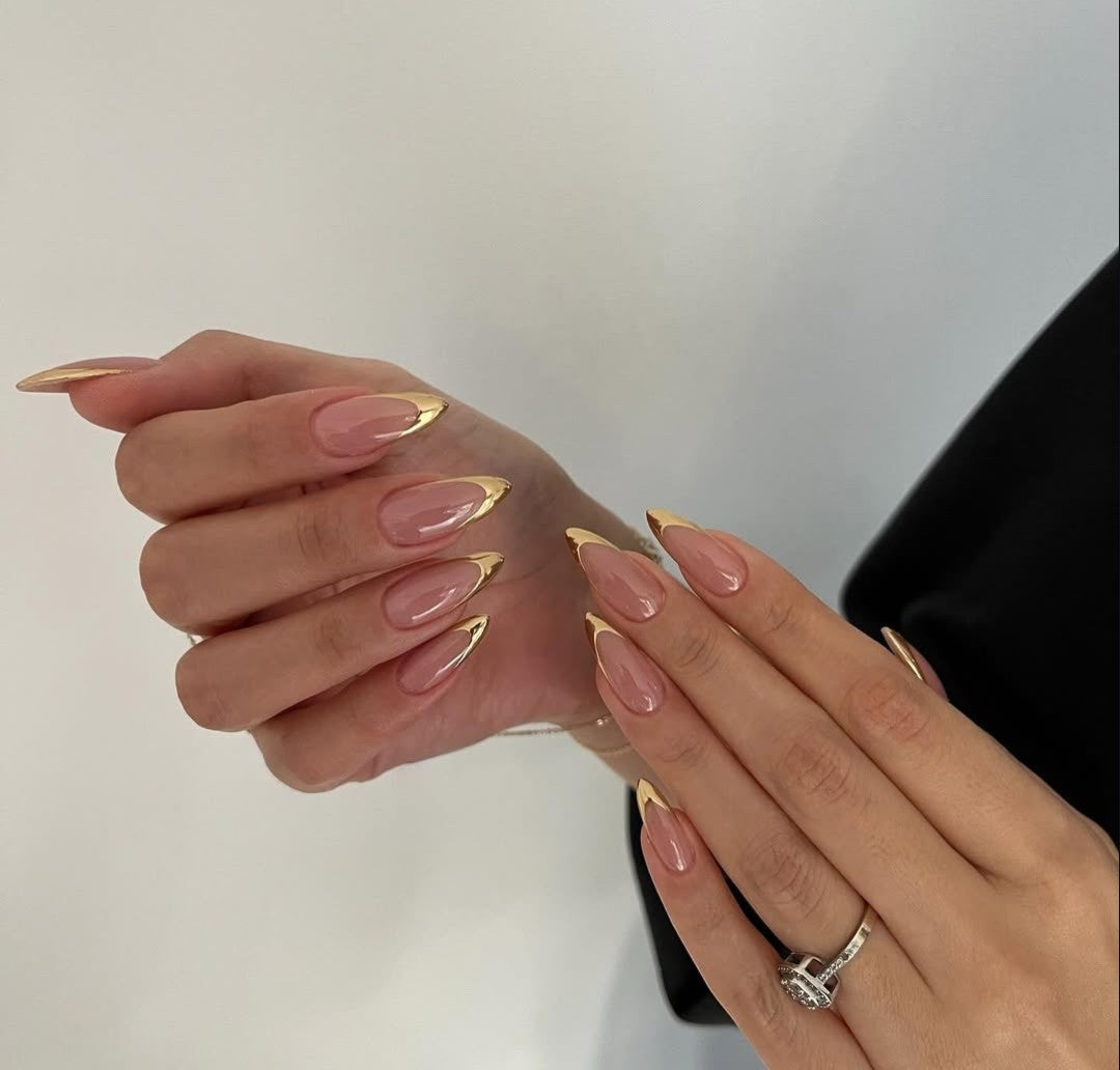 Gold Chrome French Tips