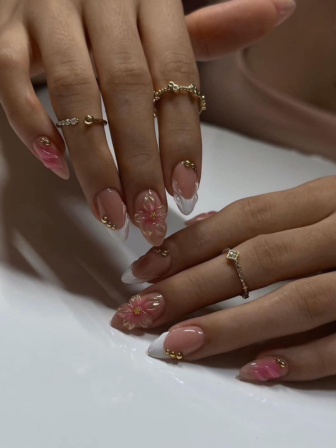 Tulip Touch White French Nails
