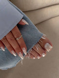 Glazed White Nails & Toenails Set