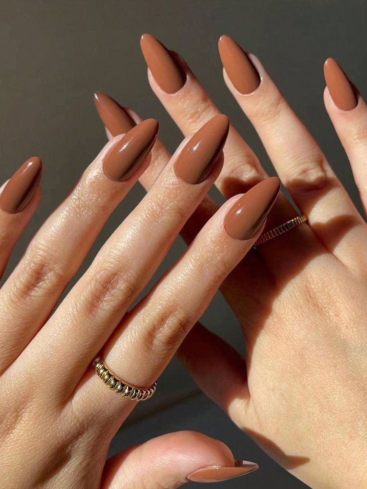 Coffee Gel Nails