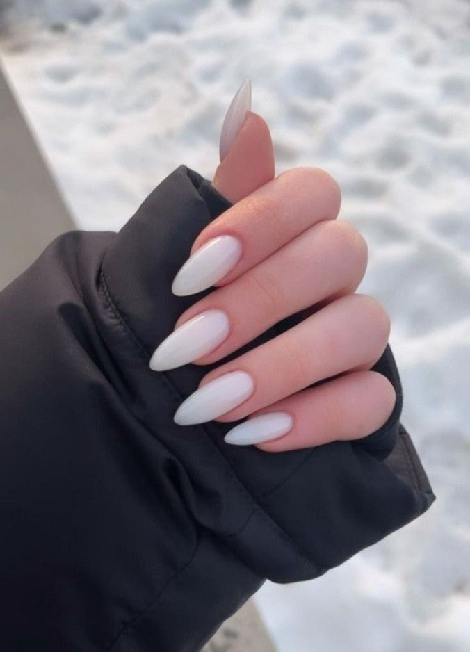 Milky White Gel Nails