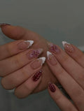 White Abstract French Tips 3D Gel Art Nails