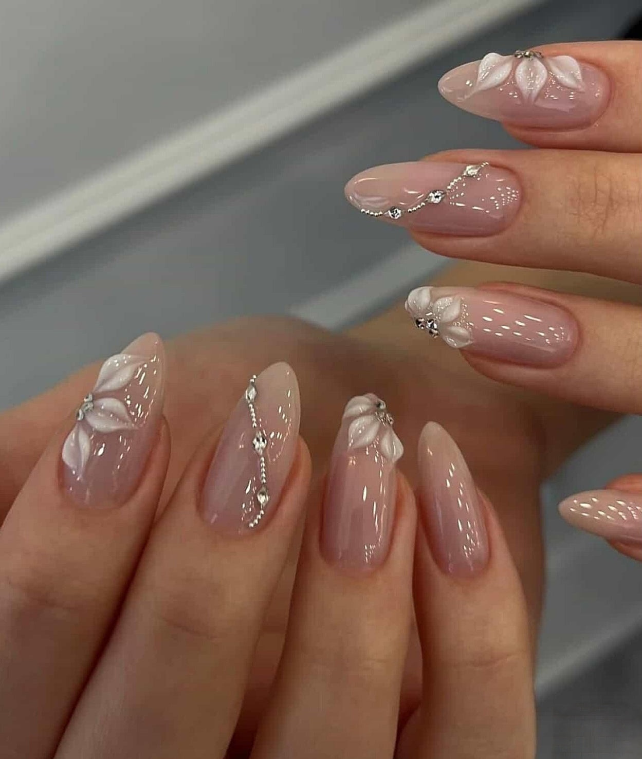 Luxurious Silver Gellish Nails