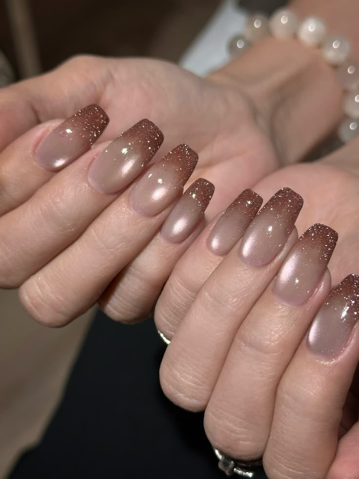 Pink Cat Eye Magnificent Gold Chrome Aesthetic Nails
