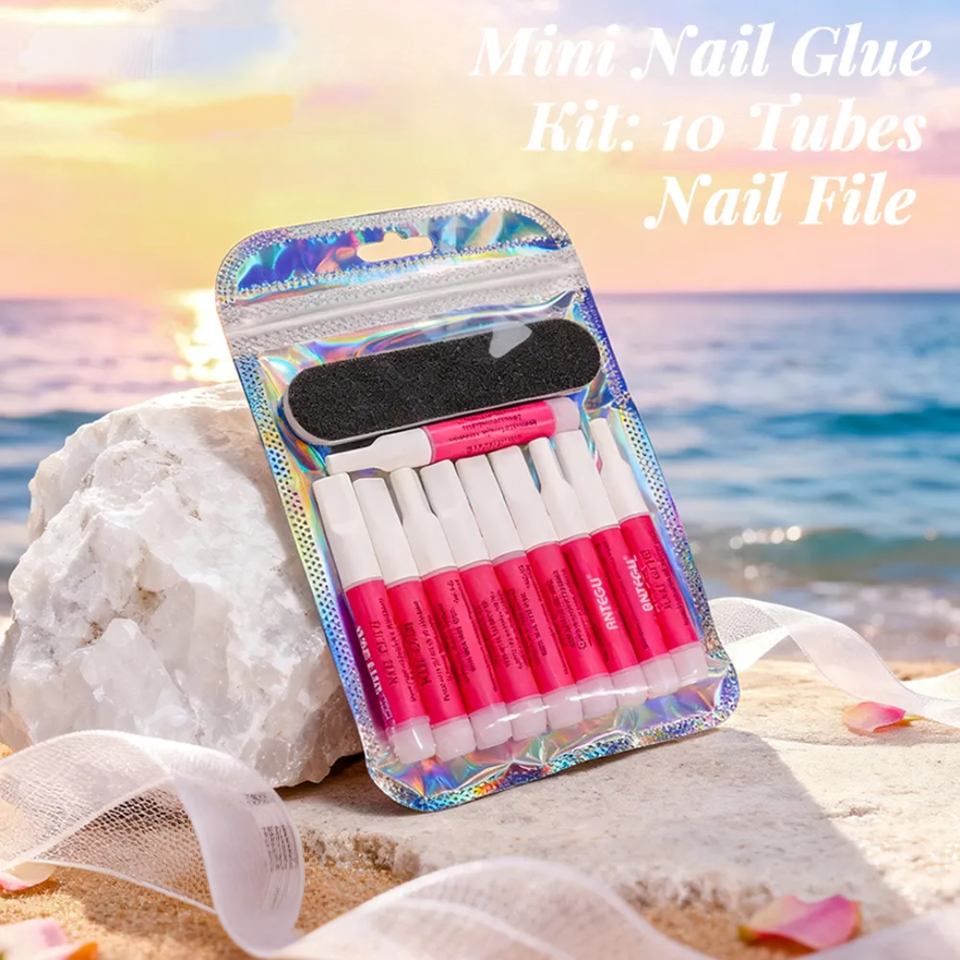 Pack of 10 Nail Glues & 1 Filer