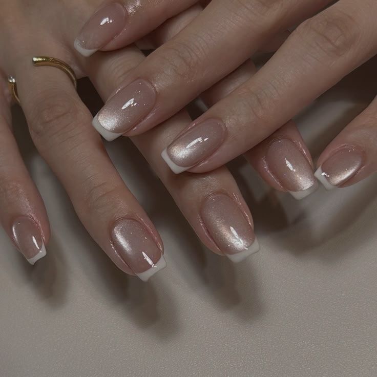 Natural Gelish Cat Eye Base French Tips